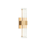 Matteo Krustallos 1-light LED glass rod wall sconce in Aged Gold Brass