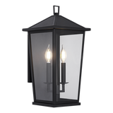 Matteo Ingress S11902 outdoor carriage wall light in Matte Black with 2 candelabra sockets