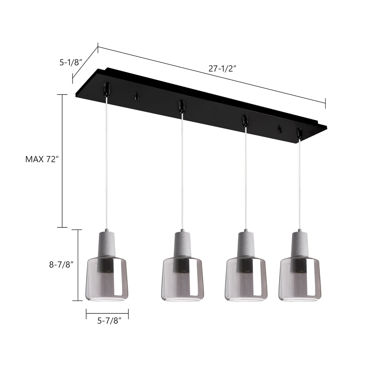 Kuzco Samson 6-in 4 Head Multi Pendant