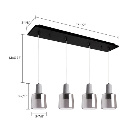 Kuzco Samson 6-in 4 Head Multi Pendant