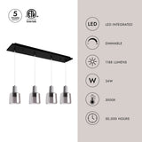 Kuzco Samson 6-in 4 Head Multi Pendant