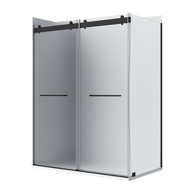 Flora 36x48 Frosted Glass - Black-L