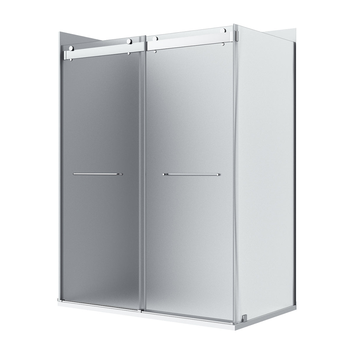 Flora 36x48 Frosted Glass - Chrome-L