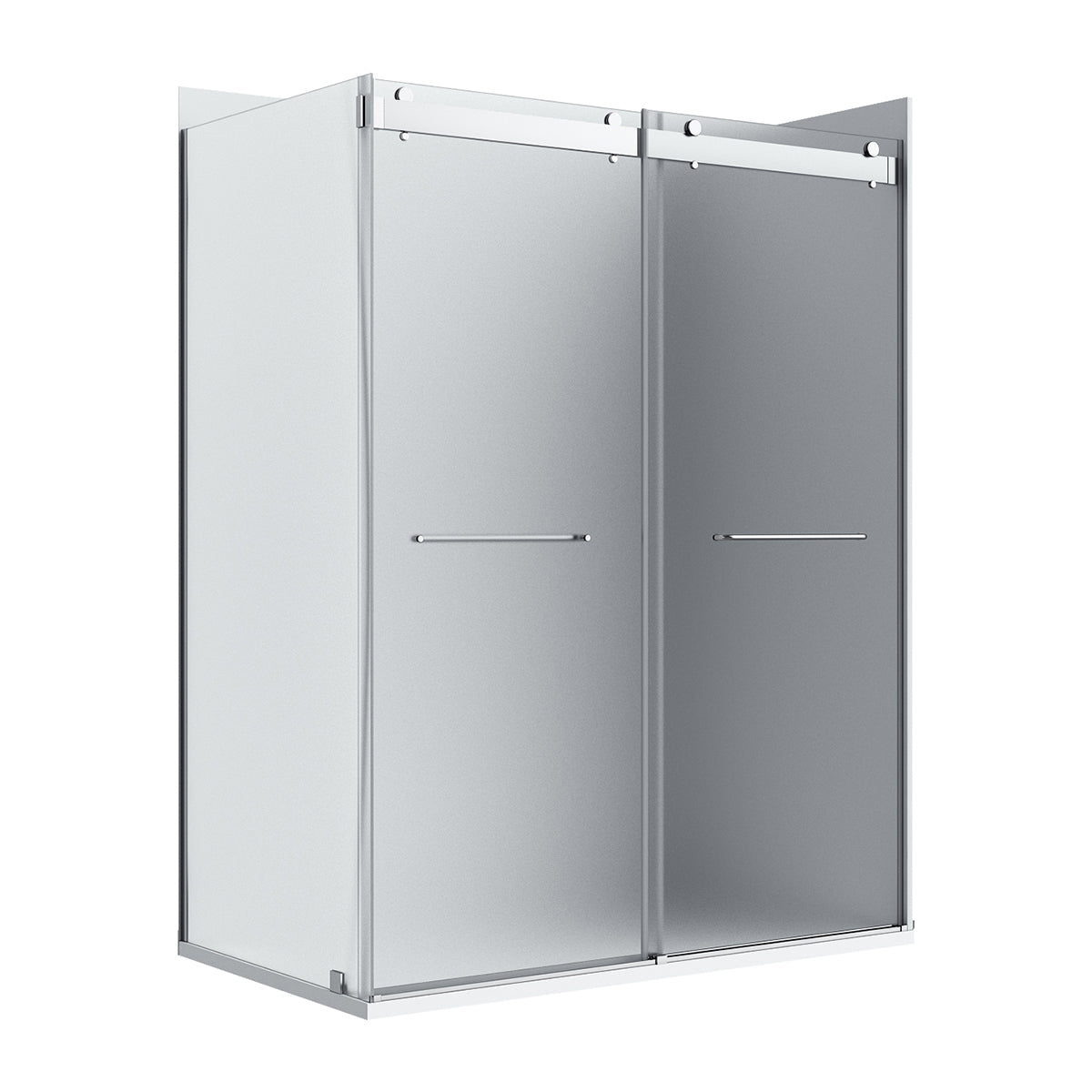 Flora-36x48 Frosted Glass-Chrome-R