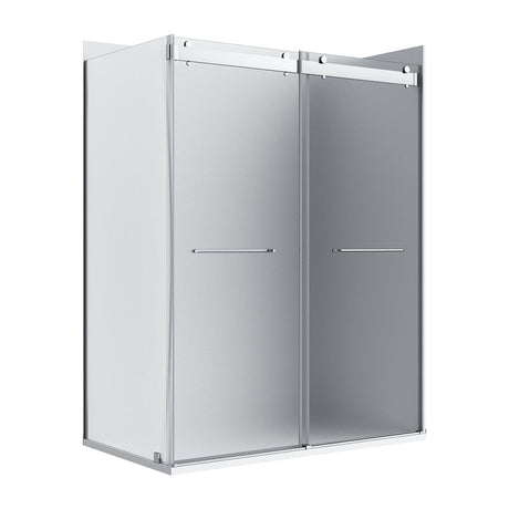 Flora-36x48 Frosted Glass-Chrome-R