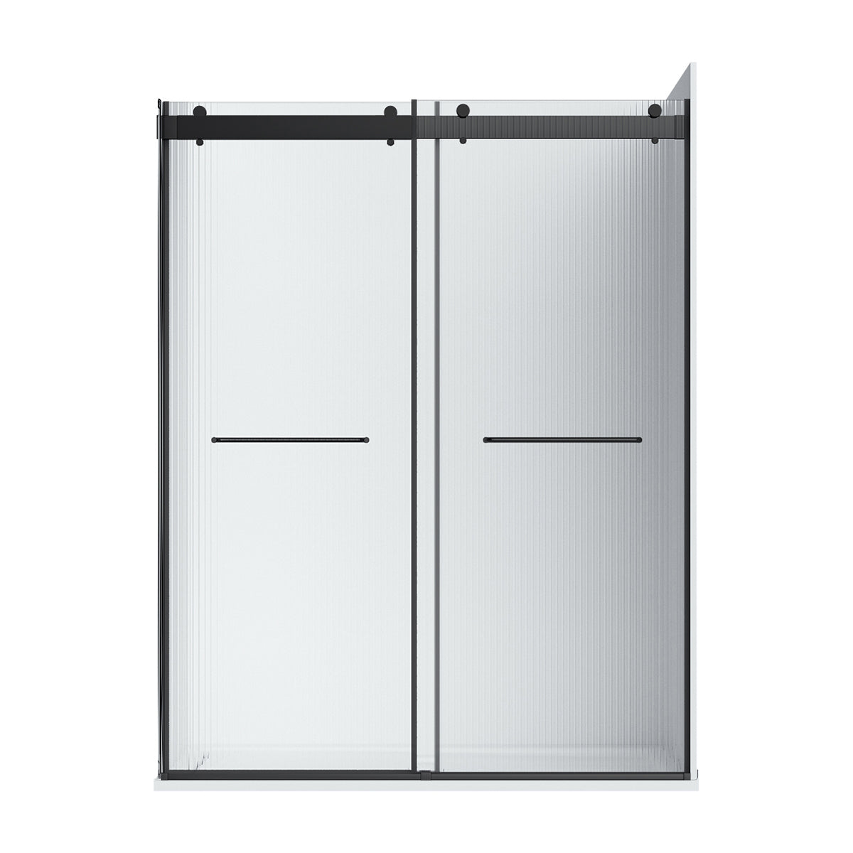 Flora 36x48 Fluted Glass- Black-R