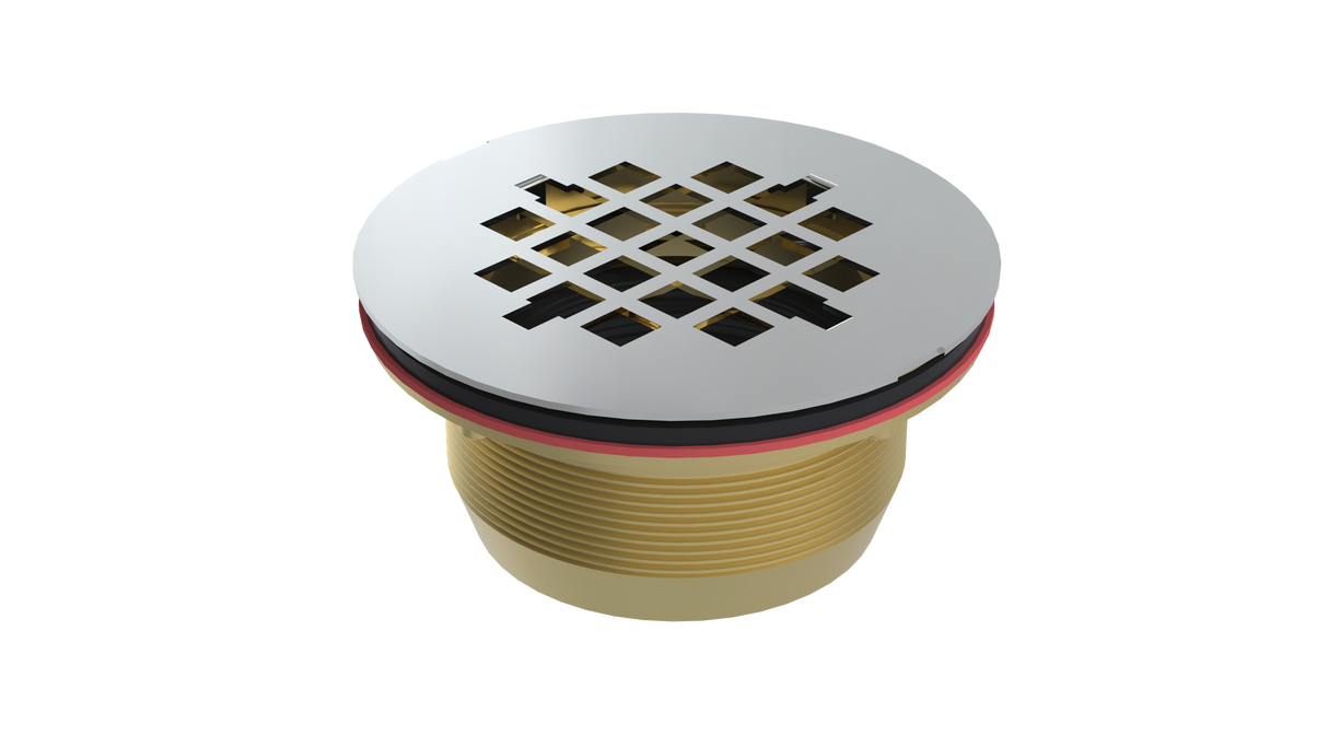 Brass No-Caulk Shower Drain with 2" Outlet for use with Molded Bases (SD22)