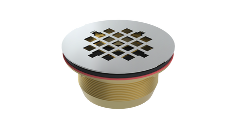 Brass No-Caulk Shower Drain with 2" Outlet for use with Molded Bases (SD22)