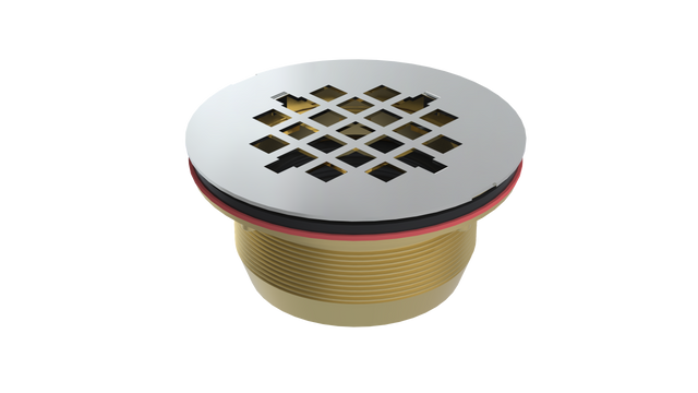 Brass No-Caulk Shower Drain with 2" Outlet for use with Molded Bases (SD22)