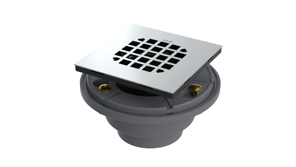 FRZERO FR-PVC Shower Drain with 2" Outlet for use with Tile Bases (SD244-SS)