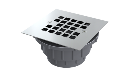 FRZERO FR-PVC Shower Drain with 2" Outlet for use with Molded Bases (SD254-SS)