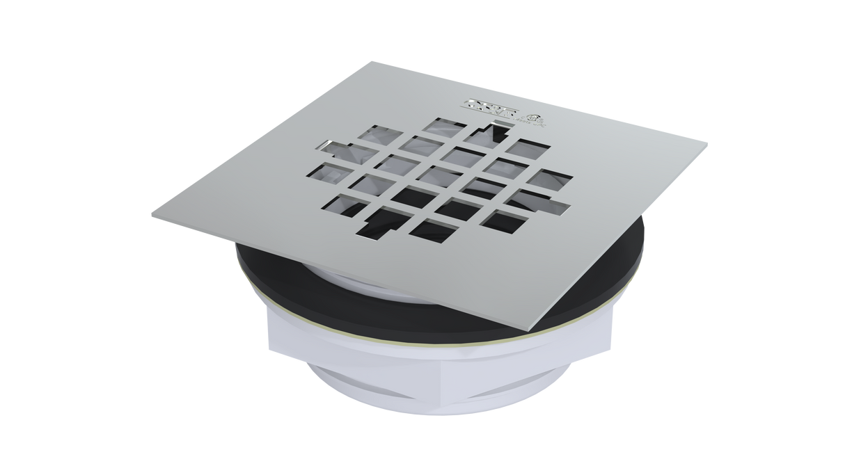 PVC Shower Drain with 2" Outlet for use with Molded Bases (SD313-SS)