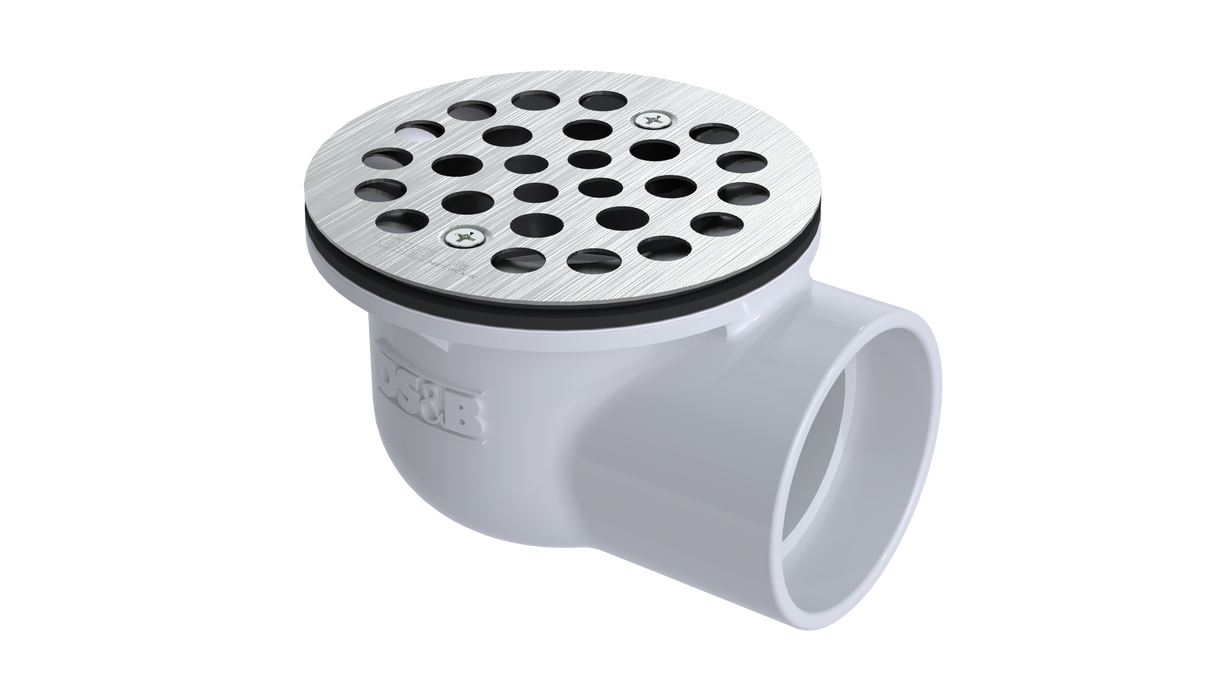 PVC Shower Drain with 2" Outlet for use with Molded Bases (SD352)