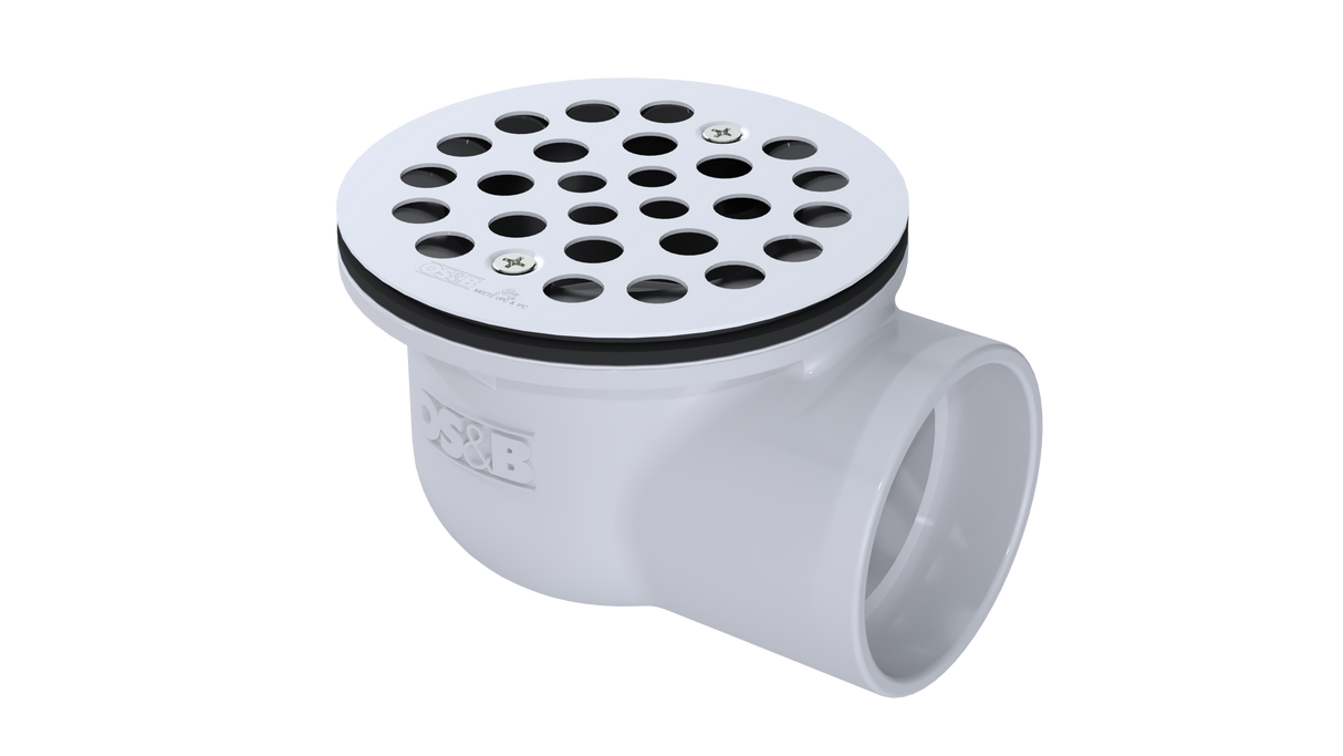 PVC Shower Drain with 2" Outlet for use with Molded Bases (SD352)