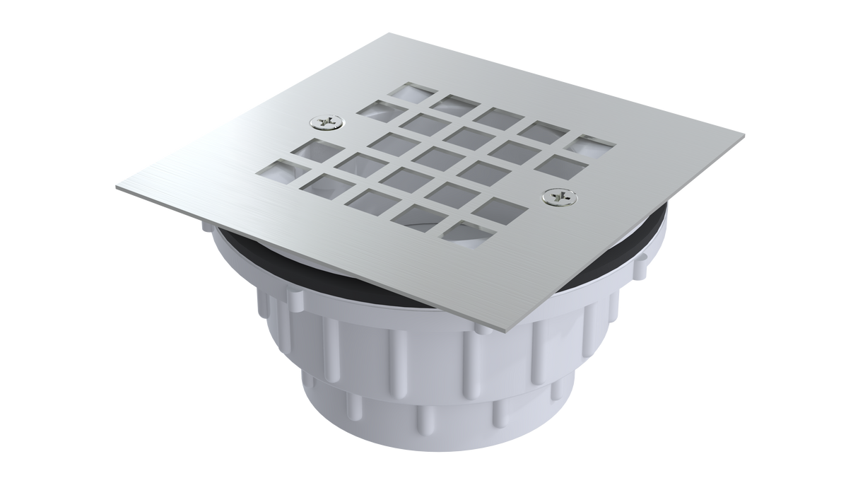 PVC Testable Shower Drain with 2" Outlet for use with Molded Bases (SD355T-SS)