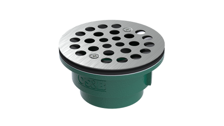 Cast Iron Shower Drain with 2" Outlet for use with Molded Bases (SD357)