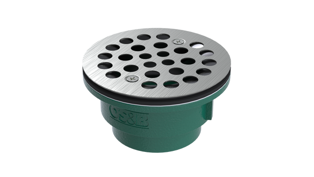 Cast Iron Shower Drain with 2" Outlet for use with Molded Bases (SD357)