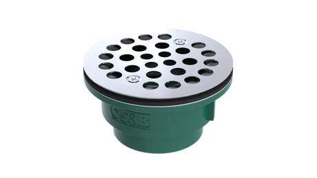 Cast Iron Shower Drain with 2" Outlet for use with Molded Bases (SD357)