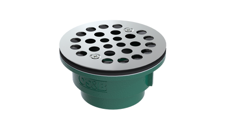 Cast Iron Shower Drain with 2" Outlet for use with Molded Bases (SD357-SS)