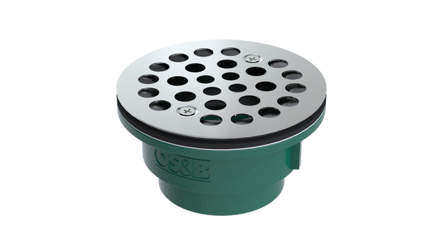 Cast Iron Shower Drain with 2" Outlet for use with Molded Bases (SD357-SS)