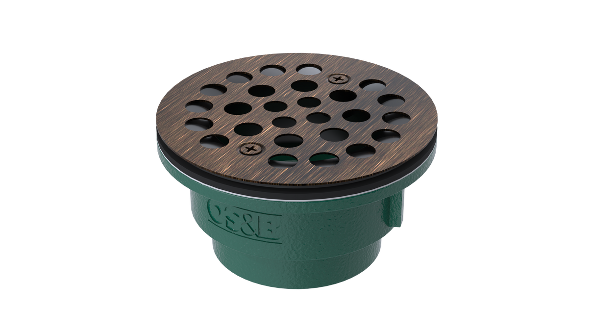 Cast Iron Shower Drain with 2" Outlet for use with Molded Bases (SD357)