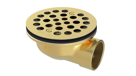 Brass Shower Drain with 1-1/2" Outlet for use with Molded Bases (SD370)