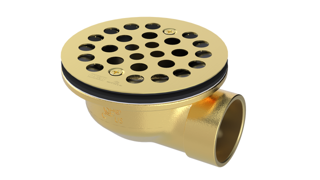 Brass Shower Drain with 1-1/2" Outlet for use with Molded Bases (SD370)