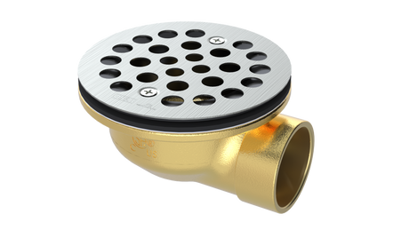 Brass Shower Drain with 1-1/2" Outlet for use with Molded Bases (SD370)