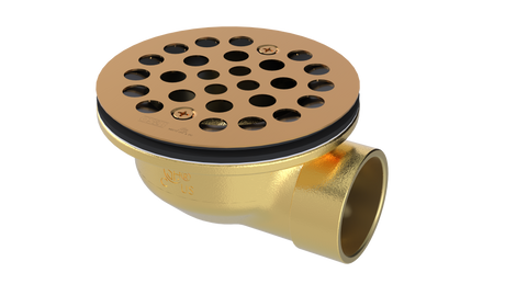 Brass Shower Drain with 1-1/2" Outlet for use with Molded Bases (SD370)