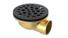 Brass Shower Drain with 1-1/2" Outlet for use with Molded Bases (SD370)