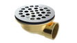 Brass Shower Drain with 1-1/2" Outlet for use with Molded Bases (SD370-SS)