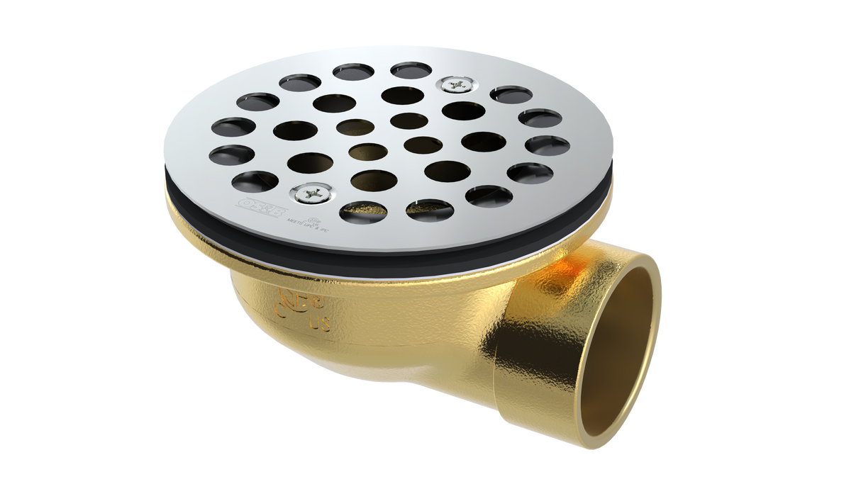 Brass Shower Drain with 1-1/2" Outlet for use with Molded Bases (SD370-SS)