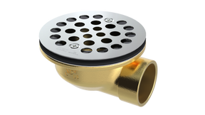 Brass Shower Drain with 1-1/2" Outlet for use with Molded Bases (SD370-SS)