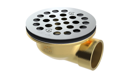 Brass Shower Drain with 1-1/2" Outlet for use with Molded Bases (SD370-SS)