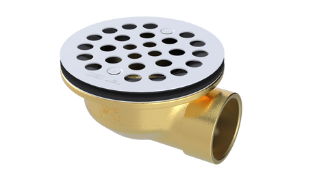 Brass Shower Drain with 1-1/2" Outlet for use with Molded Bases (SD370)