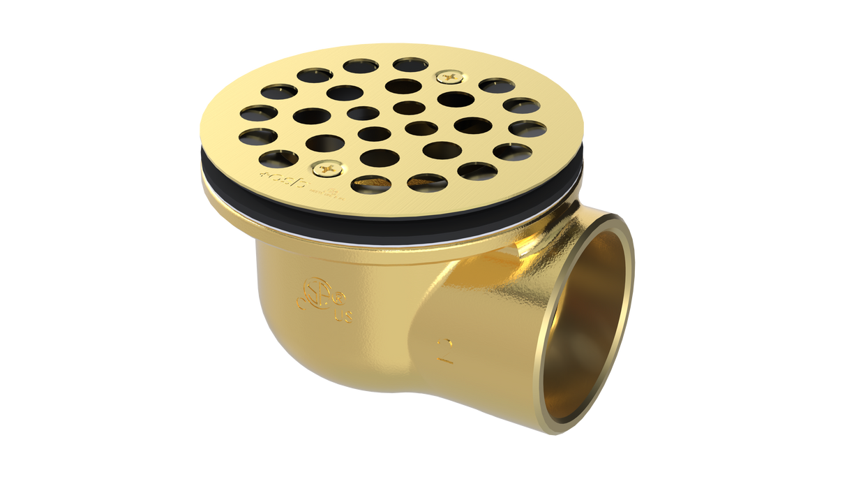 Brass Shower Drain with 2" Outlet for use with Molded Bases (SD372)