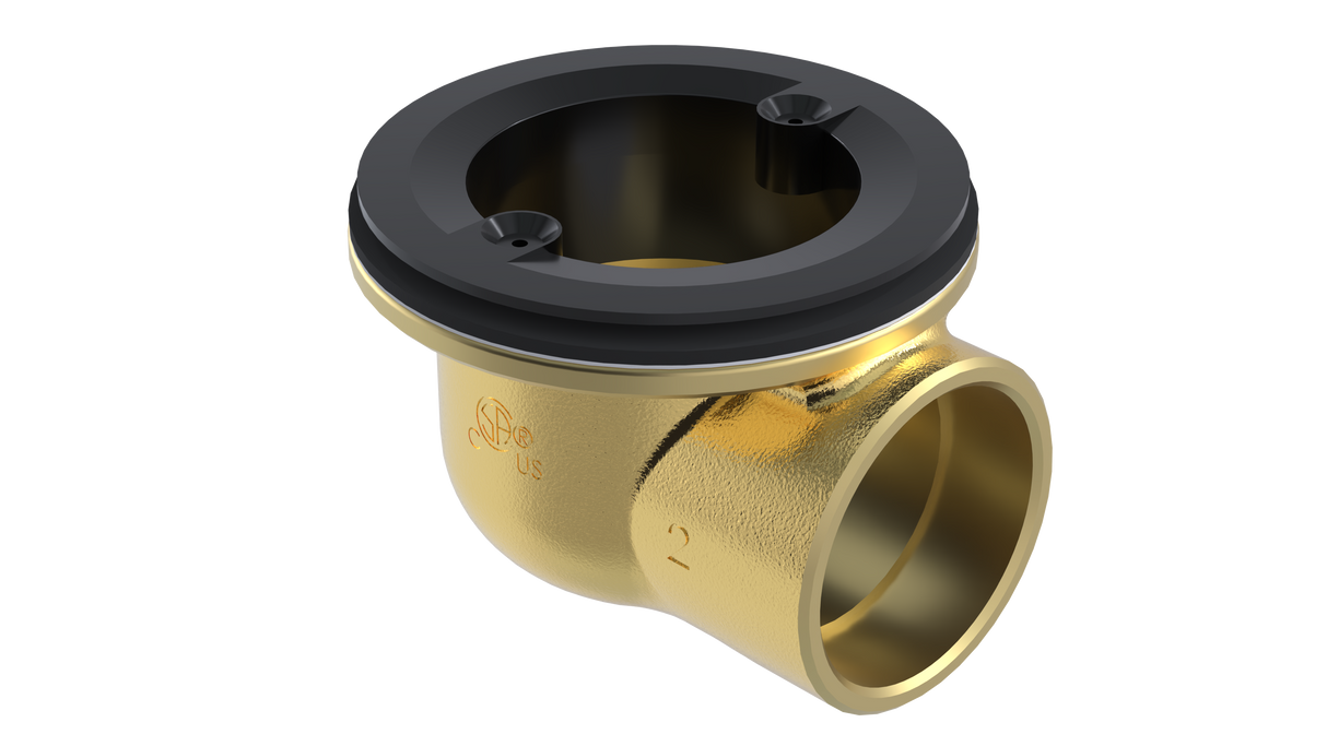 Brass Rough-In Shower Drain with 2" Outlet for use with Molded Bases (SD372-LT)