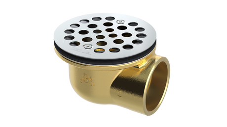 Brass Shower Drain with 2" Outlet for use with Molded Bases (SD372-SS)