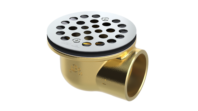 Brass Shower Drain with 2" Outlet for use with Molded Bases (SD372-SS)