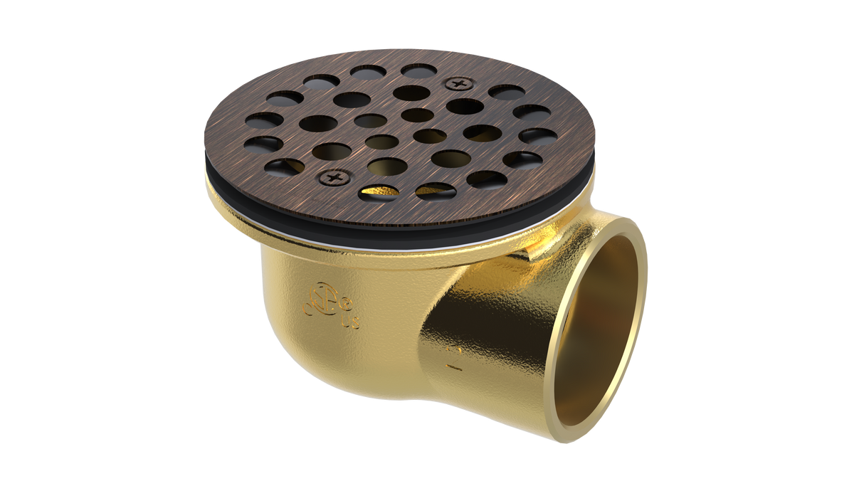 Brass Shower Drain with 2" Outlet for use with Molded Bases (SD372)