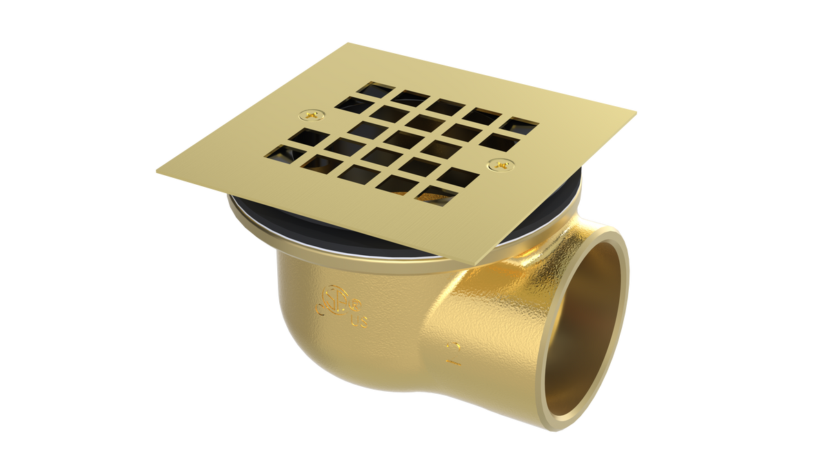 Brass Shower Drain with 2" Outlet for use with Molded Bases (SD374)