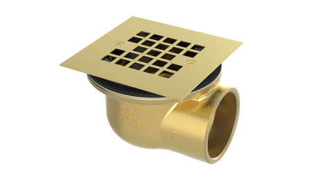 Brass Shower Drain with 2" Outlet for use with Molded Bases (SD374)