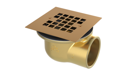 Brass Shower Drain with 2" Outlet for use with Molded Bases (SD374)