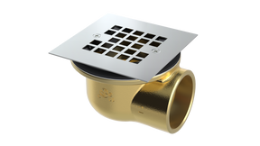 Brass Shower Drain with 2" Outlet for use with Molded Bases (SD374-SS)
