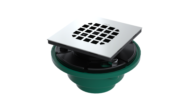 Cast Iron Shower Drain with 2" Outlet for use with Tile Bases (SD447-SS)