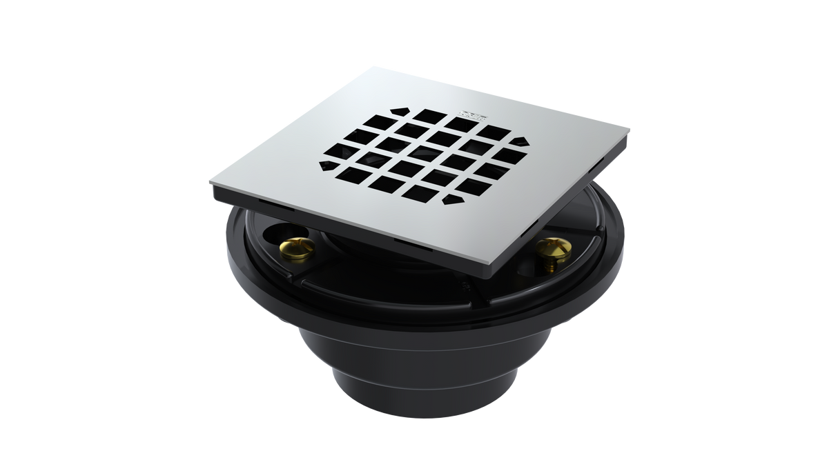 ABS Testable Shower Drain with 2" Outlet for use with Tile Bases (SD44T-SS)