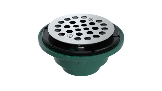 Cast Iron Shower Drain with 1-1/2" Outlet for use with Tile Bases (SD456-SS)