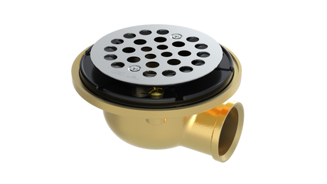 Brass Shower Drain with 1-1/2" Outlet for use with Tile Bases (SD470-SS)