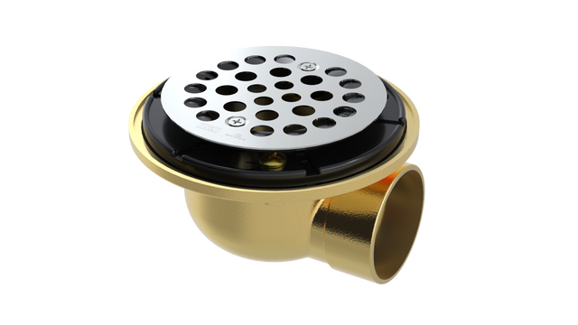 Brass Shower Drain with 2" Outlet for use with Tile Bases (SD472-SS)