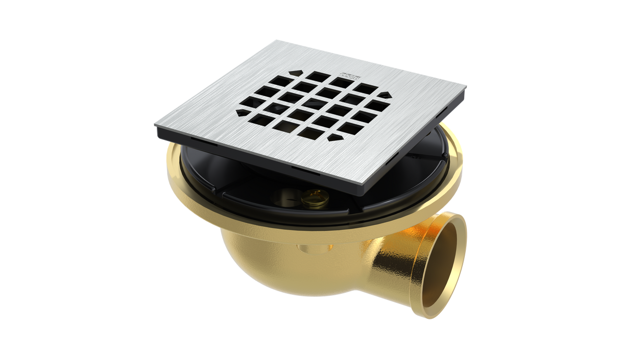 Brass Shower Drain with 1-1/2" Outlet for use with Tile Bases (SD480)